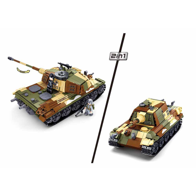 Слубан Военный конструктор Танк 2в1 Королевский Тигр и Ягдтигр M38-B0980
