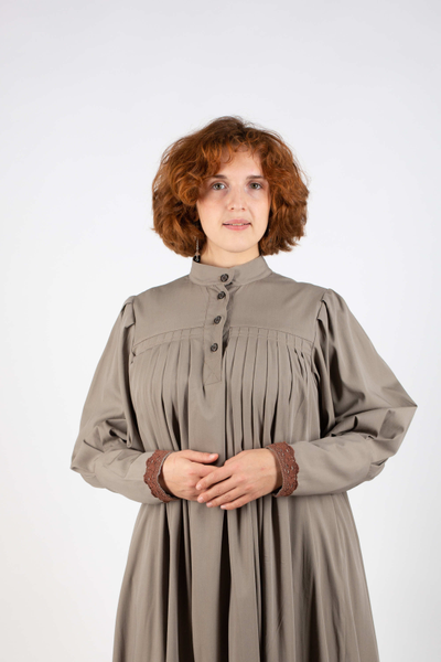 Платье «Поморское» Оливковое - шерсть смесовая