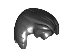 Minifigure, Hair Swept Back with Widow's Peak, Sideburns and Fluffed Bangs, Black (24791 / 6358204)
