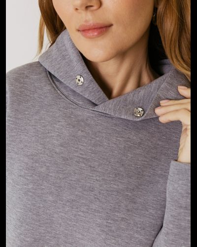 Худи женское из вискозы (серый меланж)