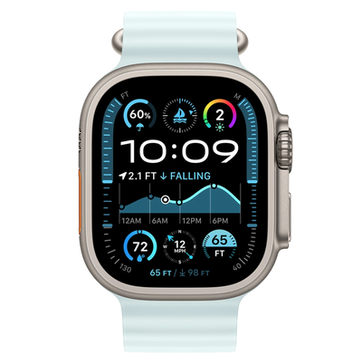 Apple Watch Ultra 2 (2024) 49mm Ice Blue Natural Titanium, Ocean Band