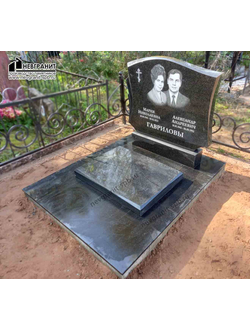 Гранитный памятник на двоих 387   горизонтальный