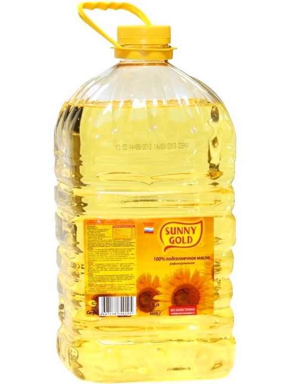Подсолнечное масло рафинированное SUNNY GOLD 5 л
