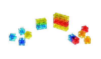 Кубики соединяющиеся 2 см. Полупрозрачные (100 шт)