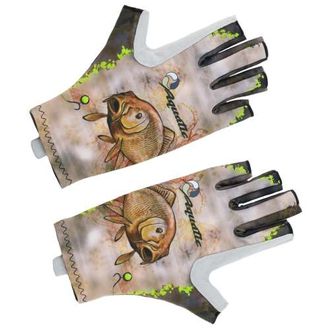 Перчатки для рыбалки летние Aquatic UPF50+ (цвет: carp camo, размер S/M)