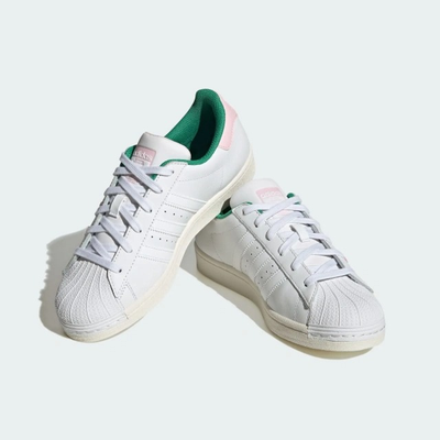 Adidas Superstar White Pink Green Chenille
