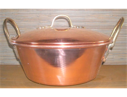Медный таз с крышкой CopperCrafts Португалия арт.1438
