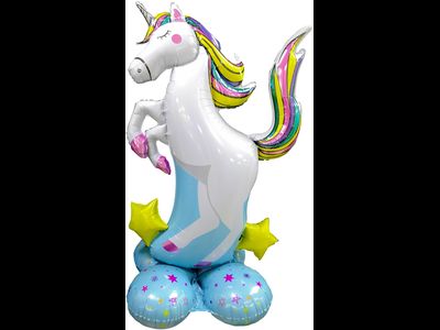 Шар 3D (50''/127 см) Фигура на подставке, Радужный единорог