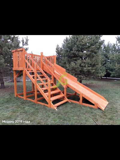 Деревянная зимняя горка "IgraGrad Snow Fox", скат 4 м