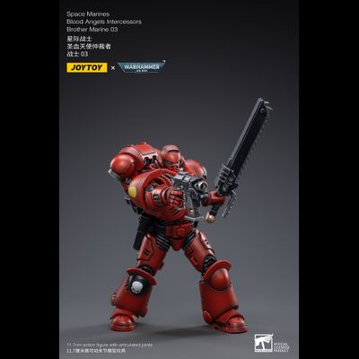 Космодесантник Кровавых Ангелов  (Warhammer 40k) - КОЛЛЕКЦИОННАЯ ФИГУРКА 1/18 Blood Angels Intercessors Brother Marine 03  (JT2610) - JOYTOY