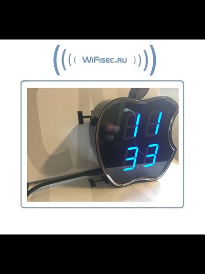 IP видеоняня WiFi (Часы настольные, яблоко)  с аккумулятором с DVR, HD (CamVIP)