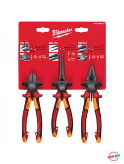 Набор Milwaukee VDE: кусачки, длинногубцы, пассатижи 4932464575