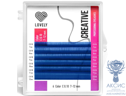Ресницы синие LOVELY Creative - 6 линий - MIX