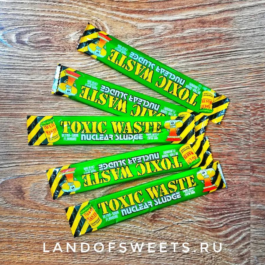 Кислые жевательные палочки Toxic Waste Nuclear Sludge от бренда знаменитых кислых конфет Toxic Waste из Америки!