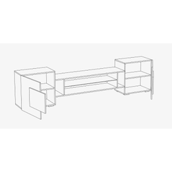Тумба ТВ Каскад-4 (2540*610*373) белый/Бетон светлый