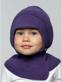 Шапка-шлем 24201-03 с утепл, х/б подклад, баклажановый 40-42