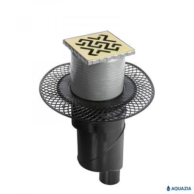 Трап водосток PLATZ Antik 100х100 Вертикальный выпуск (Бронза)