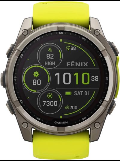 Часы Garmin Fenix 8 —51mm Solar Sapphire Titanium Amp Yellow / Graphite