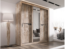 Шкаф-купе Ривьера с зеркалом 2,0м, крафт/бетон