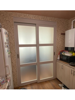 СДВИЖНЫЕ ДВЕРИ (КУПЕ)/ OPTIMA PORTE/ TURIN 530/ ЯСЕНЬ СВЕТЛЫЙ/ СТЕКЛО СВЕТЛОЕ САТИНАТ