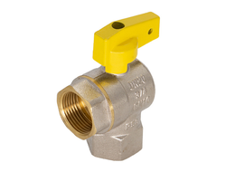 Кран шар. для газа угловой 1/2" (вн-вн, г/г) бабочка CGLFFB12 [52899]