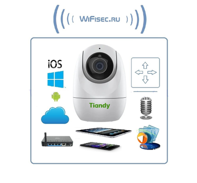 TC-H332N Spec:I2W/WIFI/4mm/V4.0 Моторизированная Wi-Fi/LAN видеоняня, встроенный видеорегистратор, микрофон, динамик. Full HD, 3 Мп (EasyLivePlus)