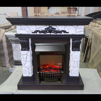 Электрокамин Остия BL с очагом Fobos