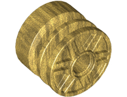 Wheel 18mm D. x 14mm with Pin Hole, Fake Bolts and Shallow Spokes, Pearl Gold (55981 / 4495991 / 6054532 / 6109685)