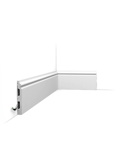 Плинтус ORAC Decor SX118, дюрополимерный, влагостойкий, ударопрочный, под покраску, длина 2 метра