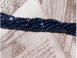 Бусины стеклянные"Рондели" 3х2 мм нить 200 шт  цвет №99 гематит