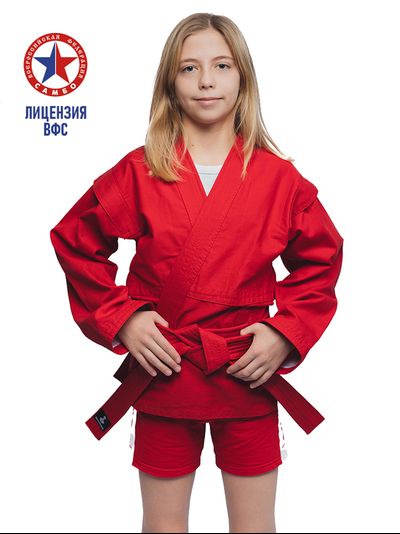 Куртка для самбо ВФС BRAVEGARD Победа Junior красная