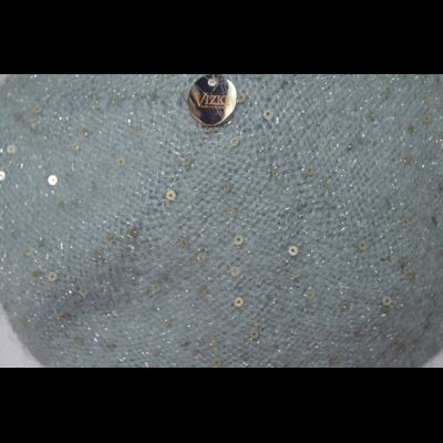 Вязаный берет голубого цвета Vizio Италия 6943