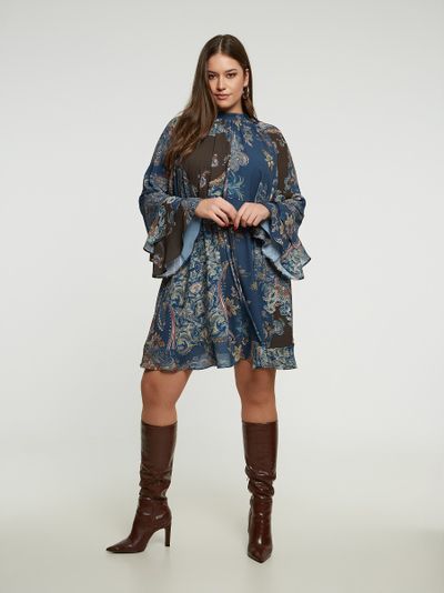 Платье нарядное с цветочном принтом