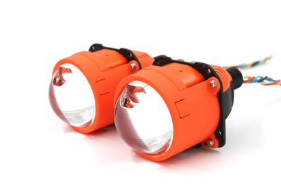 Билед модули M01 PRO, 2.5 дюйма, 12v, 5500К, с подсветкой красного цвета Devil Eyes (комплект, 2шт)