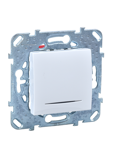 ПЕРЕКЛЮЧАТЕЛЬ ОДНОКЛАВИШНЫЙ С ПОДСВЕТКОЙ UNICA SCHNEIDER ELECTRIC, ЦВЕТ - БЕЛЫЙ