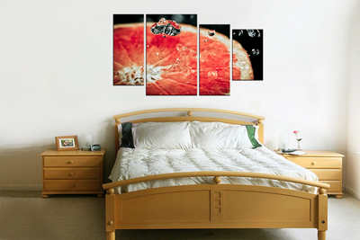 Модульная картина "Капли и цитрус"