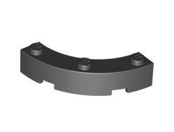 Brick, Round Corner 4 x 4 Macaroni Wide with 3 Studs, Black (48092 / 4275674 / 6173190 / 6252902)