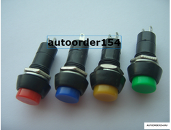 Выключатель кнопка круглая д.12 (с фиксацией, пластмасс) 03000087