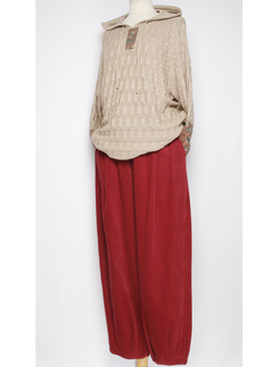 Брюки Бохо вельветовые "Бананы крупный вельвет" винный  р.50-54