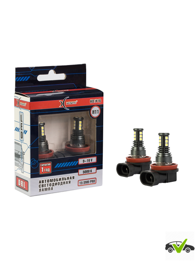 Светодиодная лампа Xenite H11/H8/H16-15SMD PRO (12V) Рекомендовано в качестве "дневных ходовых огней"