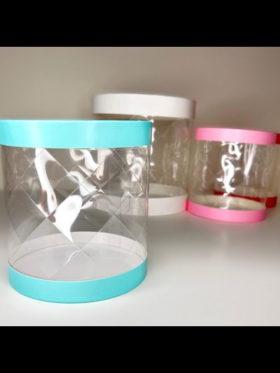 Коробка-тубус под бенто-торт (красная, узор), Д120*120мм