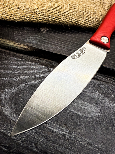 Фрикционный складной нож Канадец Большой сталь AUS10Co, рукоять красный G10