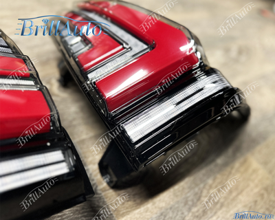 Стопы Toyota Land Cruiser Prado 150 2009-2024 с анимацией красно-черные