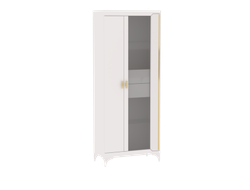 Гостиная СИДЕ - Пенал со стеклом широкий Белый