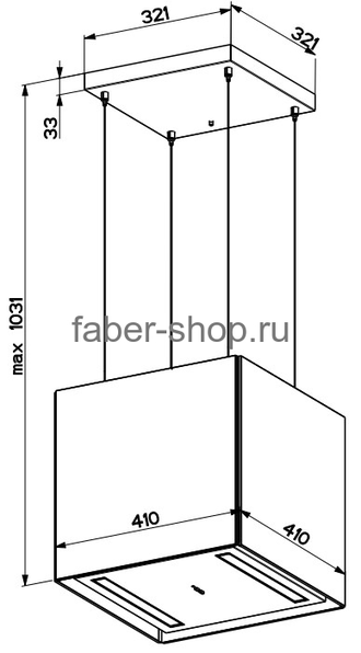 FABER Вытяжка островная SOFT CUBE CACAO ORINOCO