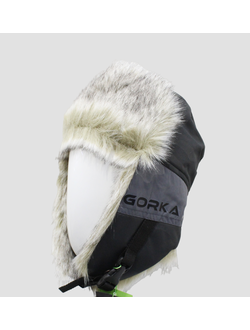 Шапка ушанка зимняя Горка-Люкс цвет Серый ткань Breathable Camo (Размер 56-58)