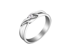 Кольцо с утопленным бриллиантом арт. 910249.