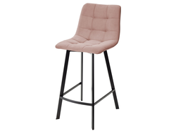 Полубарный стул CHILLI-QB SQUARE розовый #15, велюр / черный каркас (H=66cm) М-City