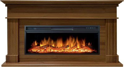 Линейный электрокамин Бруно NT с очагом Vision 42 LOG LED