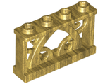 Fence 1 x 4 x 2 Ornamental with 4 Studs, Pearl Gold (19121 / 6097234)